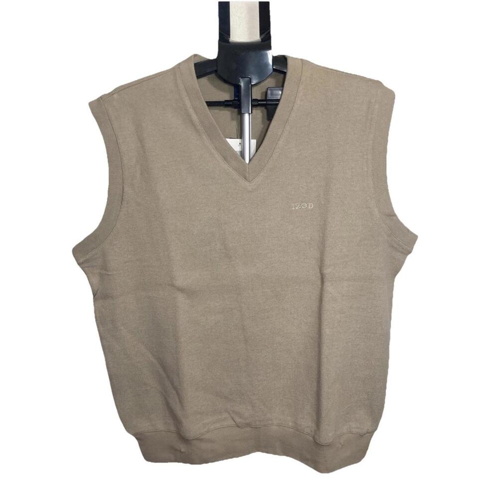 NWT Izod Beige Sweater Vest Size Large Formal‎ Or Casual
